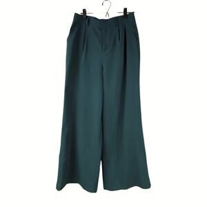 Modcloth Hunter Green Wide Leg Trousers Size M High Rise Academia Preppy